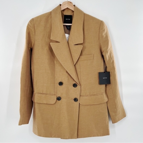 SMYTHE linen double breasted blazer NWT - Picture 1 of 4